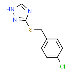 ChemSpider 2D Image | 3-((4-Chlorobenzyl)thio)-1H-1,2,4-triazole | C9H8ClN3S