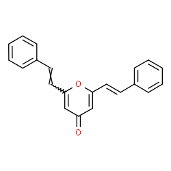 ChemSpider 2D Image | 2,6-Bis[(E)-2-phenylvinyl]-4H-pyran-4-one | C21H16O2
