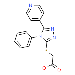 ChemSpider 2D Image | {[4-Phenyl-5-(4-pyridinyl)-4H-1,2,4-triazol-3-yl]sulfanyl}acetic acid | C15H12N4O2S
