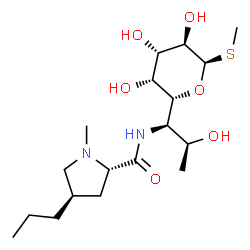 ChemSpider 2D Image | Methyl (5R)-5-[(1R,2S)-2-hydroxy-1-{[(4R)-1-methyl-4-propyl-L-prolyl]amino}propyl]-1-thio-beta-L-arabinopyranoside | C18H34N2O6S