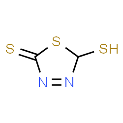 ChemSpider 2D Image | 5-sulfanyl-5H-1,3,4-thiadiazole-2-thione | C2H2N2S3