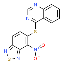 ChemSpider 2D Image | 4-[(4-Nitro-2,1,3-benzothiadiazol-5-yl)sulfanyl]quinazoline | C14H7N5O2S2