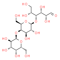 ChemSpider 2D Image | alpha-D-Galactopyranosyl-(1->4)-beta-D-galactopyranosyl-(1->4)-D-glucose | C18H32O16