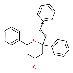 ChemSpider 2D Image | 2,6-Diphenyl-2-[(E)-2-phenylvinyl]-2,3-dihydro-4H-pyran-4-one | C25H20O2