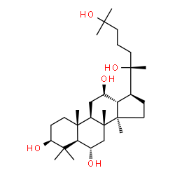 ChemSpider 2D Image | (3beta,6alpha,12beta,20R)-Dammarane-3,6,12,20,25-pentol | C30H54O5
