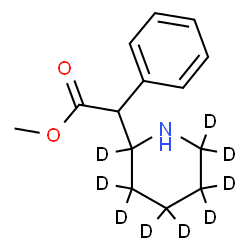 ChemSpider 2D Image | Methyl phenyl[(2,3,3,4,4,5,5,6,6-~2~H_9_)-2-piperidinyl]acetate | C14H10D9NO2