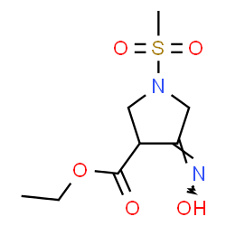 ChemSpider 2D Image | ethyl 4-(hydroxyimino)-1-methanesulfonylpyrrolidine-3-carboxylate | C8H14N2O5S