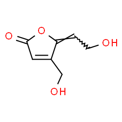 ChemSpider 2D Image | 5-(2-Hydroxyethylidene)-4-(hydroxymethyl)-2(5H)-Furanone | C7H8O4