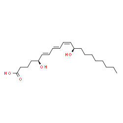 ChemSpider 2D Image | (5S,6E,8E,10Z,12R)-5,12-Dihydroxy-6,8,10-icosatrienoic acid | C20H34O4