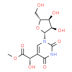 ChemSpider 2D Image | 5-[(1S)-1-Hydroxy-2-methoxy-2-oxoethyl]uridine | C12H16N2O9