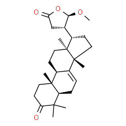 ChemSpider 2D Image | (5alpha,13alpha,17alpha,20S,21R)-21-Methoxy-4,4,14-trimethyl-3-oxocard-7-enolide | C27H40O4