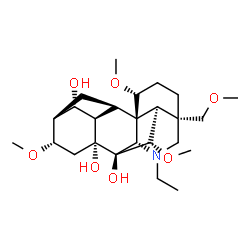 ChemSpider 2D Image | (6beta,13alpha,14beta,16beta)-20-Ethyl-1,6,16-trimethoxy-4-(methoxymethyl)aconitane-7,8,14-triol | C25H41NO7