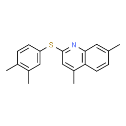 ChemSpider 2D Image | 2-[(3,4-Dimethylphenyl)sulfanyl]-4,7-dimethylquinoline | C19H19NS