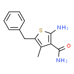 ChemSpider 2D Image | 2-Amino-5-benzyl-4-methyl-3-thiophenecarboxamide | C13H14N2OS