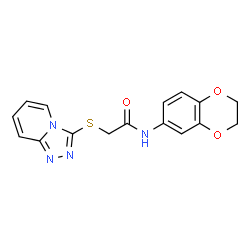 ChemSpider 2D Image | N-(2,3-Dihydro-1,4-benzodioxin-6-yl)-2-([1,2,4]triazolo[4,3-a]pyridin-3-ylsulfanyl)acetamide | C16H14N4O3S