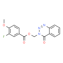 ChemSpider 2D Image | (4-Oxo-1,2,3-benzotriazin-3(4H)-yl)methyl 3-fluoro-4-methoxybenzoate | C16H12FN3O4