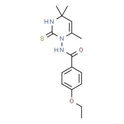 ChemSpider 2D Image | 4-Ethoxy-N-(4,4,6-trimethyl-2-thioxo-3,4-dihydro-1(2H)-pyrimidinyl)benzamide | C16H21N3O2S