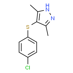 ChemSpider 2D Image | 4-[(4-Chlorophenyl)thio]-3,5-dimethyl-1H-pyrazole | C11H11ClN2S