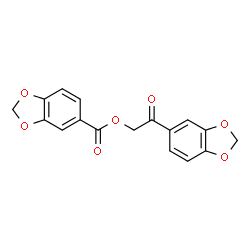 ChemSpider 2D Image | 2-(1,3-Benzodioxol-5-yl)-2-oxoethyl 1,3-benzodioxole-5-carboxylate | C17H12O7