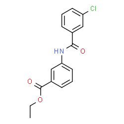 ChemSpider 2D Image | Ethyl 3-[(3-chlorobenzoyl)amino]benzoate | C16H14ClNO3