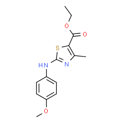 ChemSpider 2D Image | Ethyl 2-[(4-methoxyphenyl)amino]-4-methyl-1,3-thiazole-5-carboxylate | C14H16N2O3S