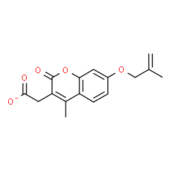 ChemSpider 2D Image | {4-Methyl-7-[(2-methyl-2-propen-1-yl)oxy]-2-oxo-2H-chromen-3-yl}acetate | C16H15O5