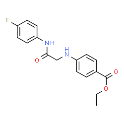 ChemSpider 2D Image | Ethyl 4-({2-[(4-fluorophenyl)amino]-2-oxoethyl}amino)benzoate | C17H17FN2O3