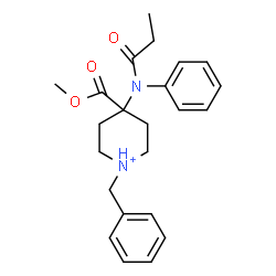 ChemSpider 2D Image | 1-Benzyl-4-(methoxycarbonyl)-4-[phenyl(propionyl)amino]piperidinium | C23H29N2O3