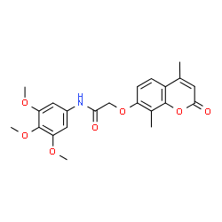 ChemSpider 2D Image | 2-[(4,8-Dimethyl-2-oxo-2H-chromen-7-yl)oxy]-N-(3,4,5-trimethoxyphenyl)acetamide | C22H23NO7