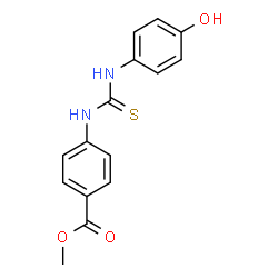 ChemSpider 2D Image | Methyl 4-{[(4-hydroxyphenyl)carbamothioyl]amino}benzoate | C15H14N2O3S