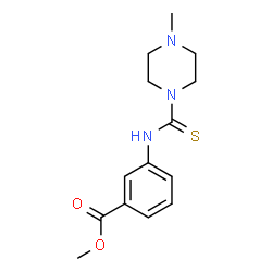 ChemSpider 2D Image | Methyl 3-{[(4-methyl-1-piperazinyl)carbonothioyl]amino}benzoate | C14H19N3O2S