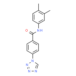 ChemSpider 2D Image | N-(3,4-Dimethylphenyl)-4-(1H-tetrazol-1-yl)benzamide | C16H15N5O