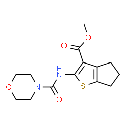 ChemSpider 2D Image | Methyl 2-[(4-morpholinylcarbonyl)amino]-5,6-dihydro-4H-cyclopenta[b]thiophene-3-carboxylate | C14H18N2O4S