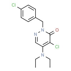 ChemSpider 2D Image | 4-Chloro-2-(4-chlorobenzyl)-5-(diethylamino)-3(2H)-pyridazinone | C15H17Cl2N3O
