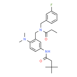 ChemSpider 2D Image | N-[4-(Dimethylamino)-3-{[(3-fluorobenzyl)(propionyl)amino]methyl}phenyl]-3,3-dimethylbutanamide | C25H34FN3O2