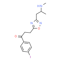 ChemSpider 2D Image | 1-(4-Iodophenyl)-3-{3-[2-(methylamino)propyl]-1,2,4-oxadiazol-5-yl}-1-propanone | C15H18IN3O2
