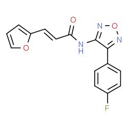 ChemSpider 2D Image | (2E)-N-[4-(4-Fluorophenyl)-1,2,5-oxadiazol-3-yl]-3-(2-furyl)acrylamide | C15H10FN3O3
