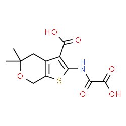 ChemSpider 2D Image | 2-[(Carboxycarbonyl)amino]-5,5-dimethyl-4,7-dihydro-5H-thieno[2,3-c]pyran-3-carboxylic acid | C12H13NO6S