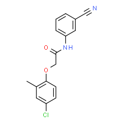 ChemSpider 2D Image | 2-(4-Chloro-2-methylphenoxy)-N-(3-cyanophenyl)acetamide | C16H13ClN2O2