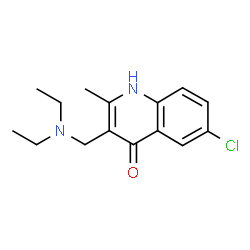 ChemSpider 2D Image | 6-chloro-3-[(diethylamino)methyl]-2-methylquinolin-4-ol | C15H19ClN2O