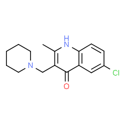 ChemSpider 2D Image | 6-Chloro-2-methyl-3-(piperidin-1-ylmethyl)quinolin-4-ol | C16H19ClN2O