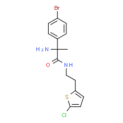 ChemSpider 2D Image | 2-(4-Bromophenyl)-N-[2-(5-chloro-2-thienyl)ethyl]alaninamide | C15H16BrClN2OS