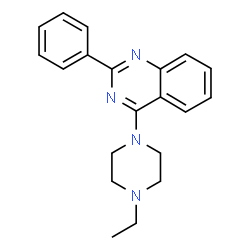 ChemSpider 2D Image | 4-(4-Ethyl-1-piperazinyl)-2-phenylquinazoline | C20H22N4