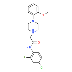 ChemSpider 2D Image | 1-{2-[(4-Chloro-2-fluorophenyl)amino]-2-oxoethyl}-4-(2-methoxyphenyl)piperazin-1-ium | C19H22ClFN3O2
