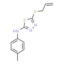 ChemSpider 2D Image | 5-(Allylsulfanyl)-N-(4-methylphenyl)-1,3,4-thiadiazol-2-amine | C12H13N3S2