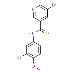 ChemSpider 2D Image | 5-Bromo-N-(3-chloro-4-methoxyphenyl)nicotinamide | C13H10BrClN2O2