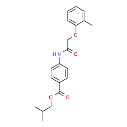 ChemSpider 2D Image | Isobutyl 4-{[(2-methylphenoxy)acetyl]amino}benzoate | C20H23NO4