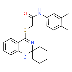ChemSpider 2D Image | N-(3,4-Dimethylphenyl)-2-(1'H-spiro[cyclohexane-1,2'-quinazolin]-4'-ylsulfanyl)acetamide | C23H27N3OS