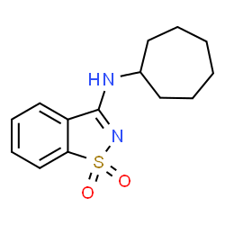 ChemSpider 2D Image | N-Cycloheptyl-1,2-benzothiazol-3-amine 1,1-dioxide | C14H18N2O2S