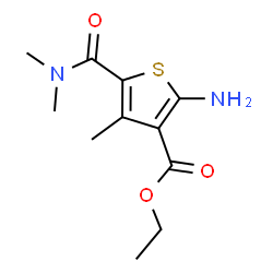ChemSpider 2D Image | Ethyl 2-amino-5-(dimethylcarbamoyl)-4-methyl-3-thiophenecarboxylate | C11H16N2O3S